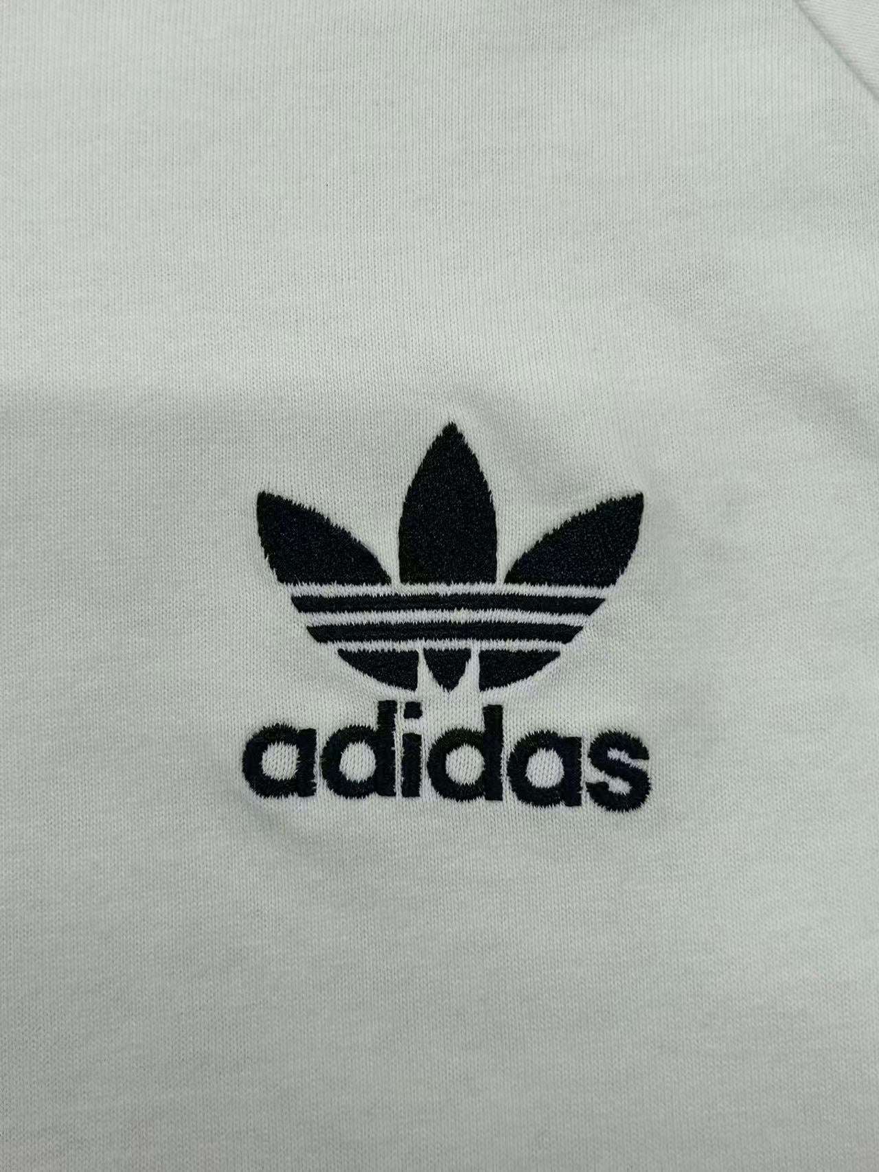 【USED】REMAKE adidas ラグラン ロングスリーブ Tシャツ　ロンT　袖レース　ホワイト　サイズM