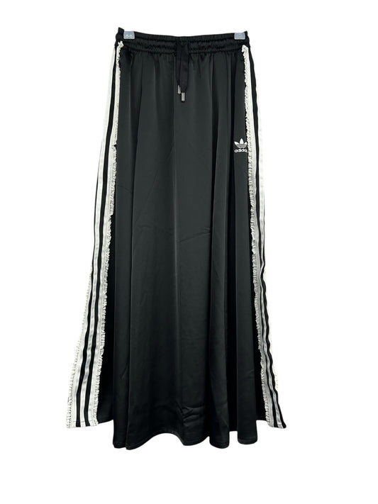 【USED】REMAKE adidas フレア ロングスカート　フレアスカート　脇レース　ブラック　サイズXS