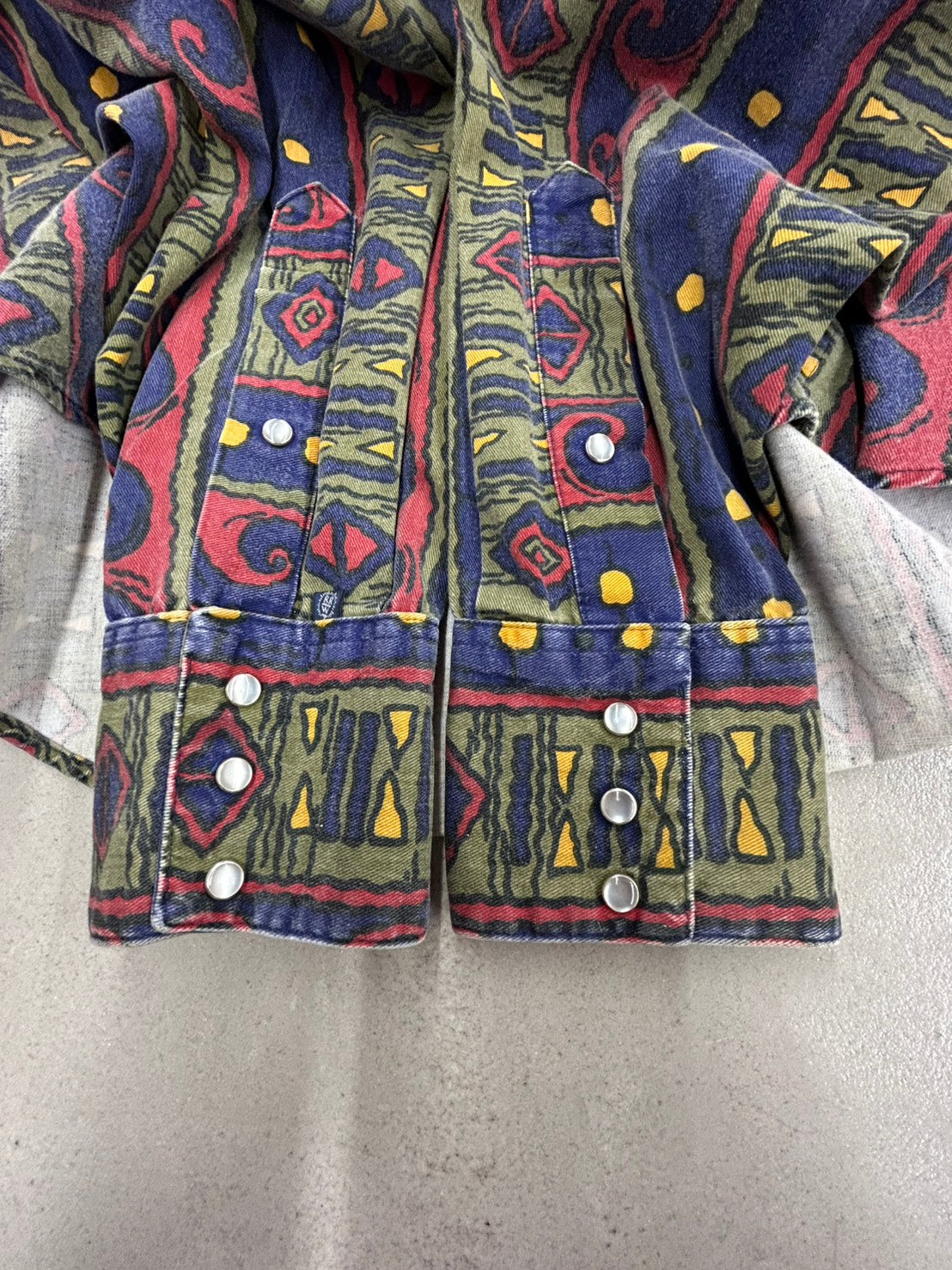 【USED】80’s－90’s　ROCKMOUNT　ロックマウント　AZTEC NATIVE柄　ウエスタンシャツ