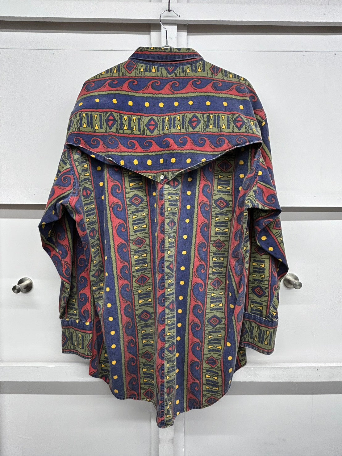 【USED】80’s－90’s　ROCKMOUNT　ロックマウント　AZTEC NATIVE柄　ウエスタンシャツ