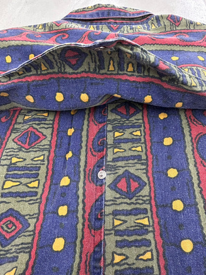 【USED】80’s－90’s　ROCKMOUNT　ロックマウント　AZTEC NATIVE柄　ウエスタンシャツ
