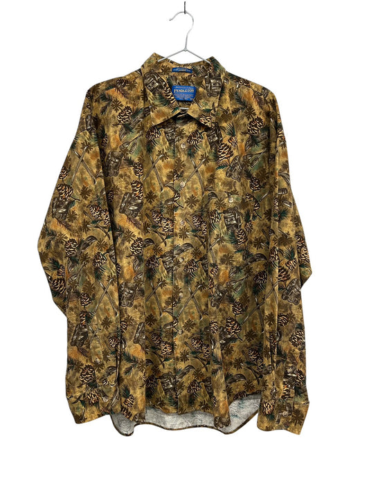 【USED】90’s PENDLETON 総柄コットンシャツ 微起毛 サイズXL