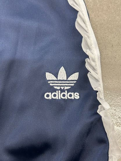 【USED】REMAKE adidas フレア ロングスカート　フレアスカート　脇フリル　ネイビー　サイズS