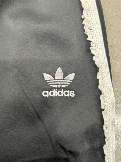 【USED】REMAKE adidas フレア ロングスカート　フレアスカート　脇レース　ブラック　サイズXS