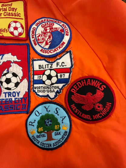 【USED】70～80's　King Louie PRO FIT　ワッペンナイロンブルゾン　LITTLE CAESARS PREMIER SOCCER LEAGUE　裏地付き