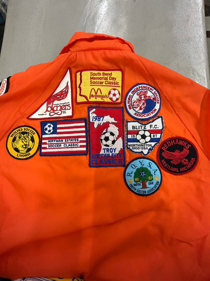 【USED】70～80's　King Louie PRO FIT　ワッペンナイロンブルゾン　LITTLE CAESARS PREMIER SOCCER LEAGUE　裏地付き