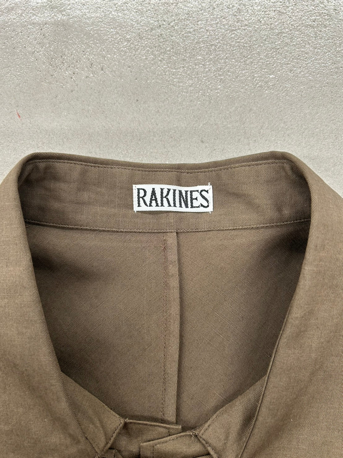 【新品未使用】RAKINES C/L Twill-French china blouson ラキネス コットンリネン ツイル フレンチ チャイナ ブラウス MADE IN JAPAN サイズ2 定価¥42,900