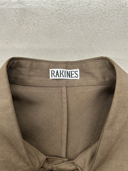 【新品未使用】RAKINES C/L Twill-French china blouson ラキネス コットンリネン ツイル フレンチ チャイナ ブラウス MADE IN JAPAN サイズ2 定価¥42,900