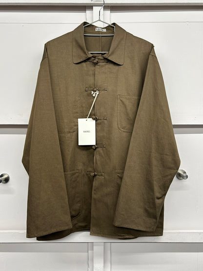 【新品未使用】RAKINES C/L Twill-French china blouson ラキネス コットンリネン ツイル フレンチ チャイナ ブラウス MADE IN JAPAN サイズ2 定価¥42,900