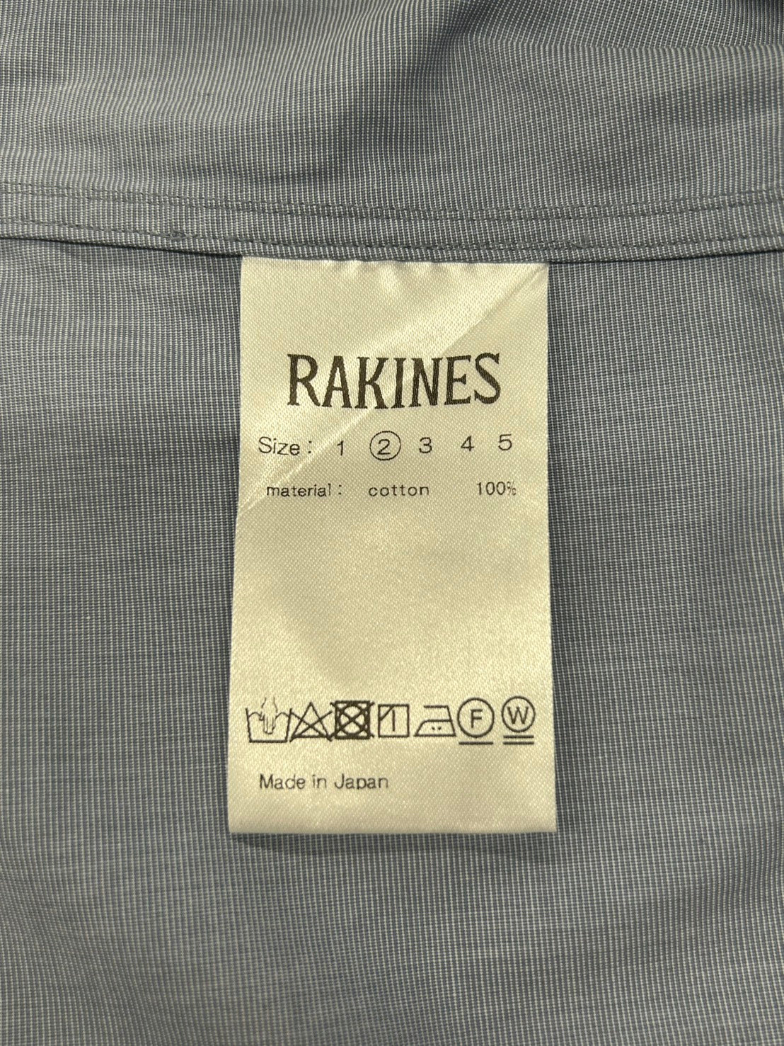 【新品未使用】RAKINES KJ poplin type3 / Band collar shirt ラキネス ポプリン タイプ3 バンドカラー シャツ MADE IN JAPAN サイズ2 定価¥31,900