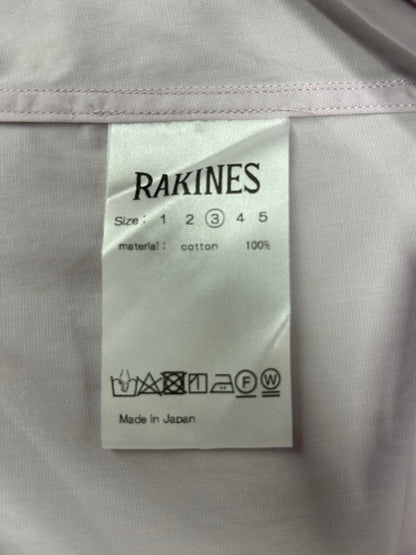 【新品未使用】RAKINES KJ poplin type3 / Band collar shirt ラキネス ポプリン タイプ3 バンドカラー シャツ MADE IN JAPAN サイズ3 定価¥31,900