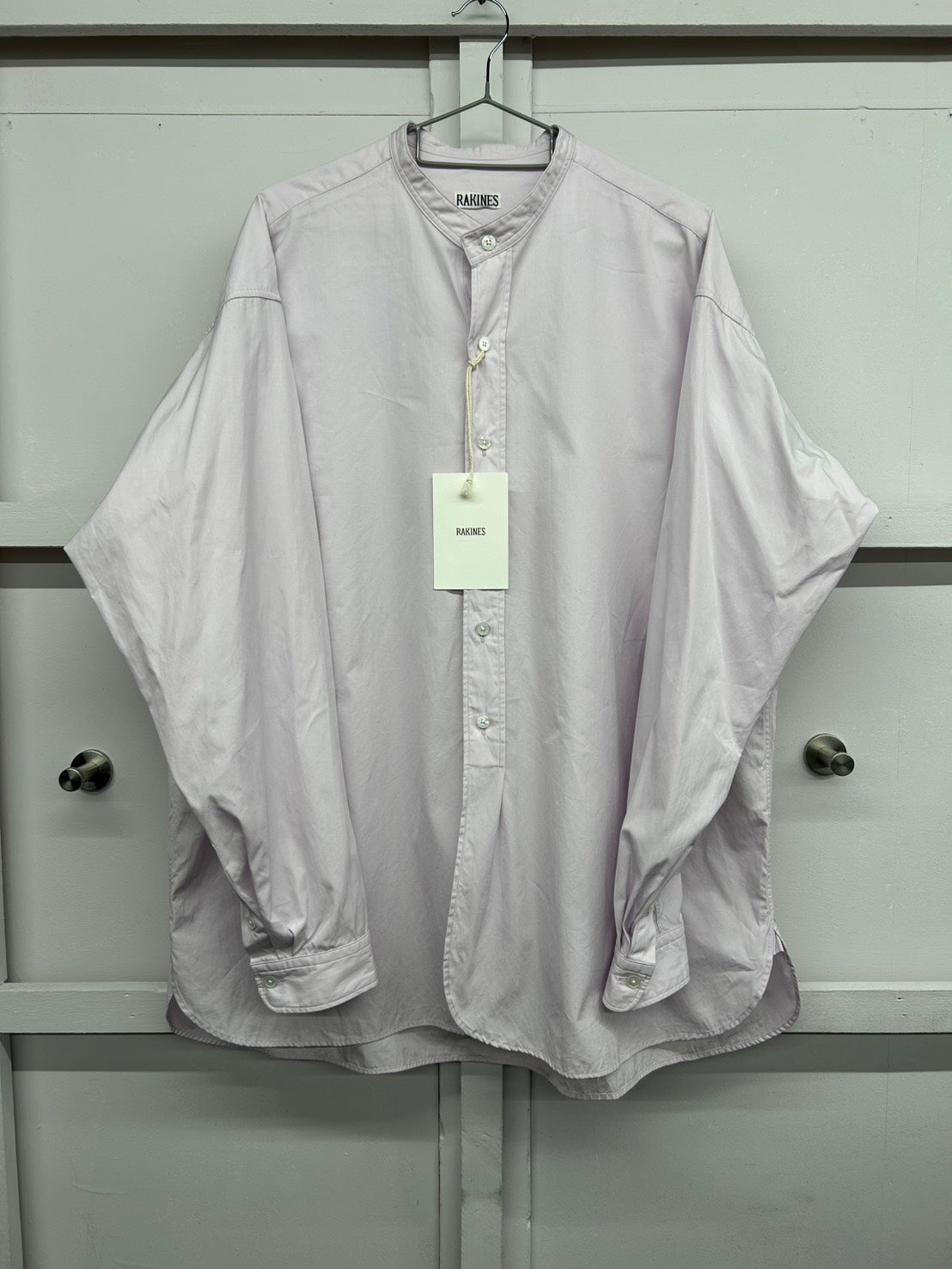 【新品未使用】RAKINES KJ poplin type3 / Band collar shirt ラキネス ポプリン タイプ3 バンドカラー シャツ MADE IN JAPAN サイズ3 定価¥31,900