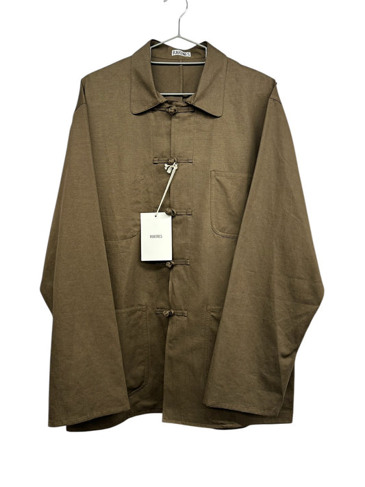 【新品未使用】RAKINES C/L Twill-French china blouson ラキネス コットンリネン ツイル フレンチ チャイナ ブラウス MADE IN JAPAN サイズ2 定価¥42,900