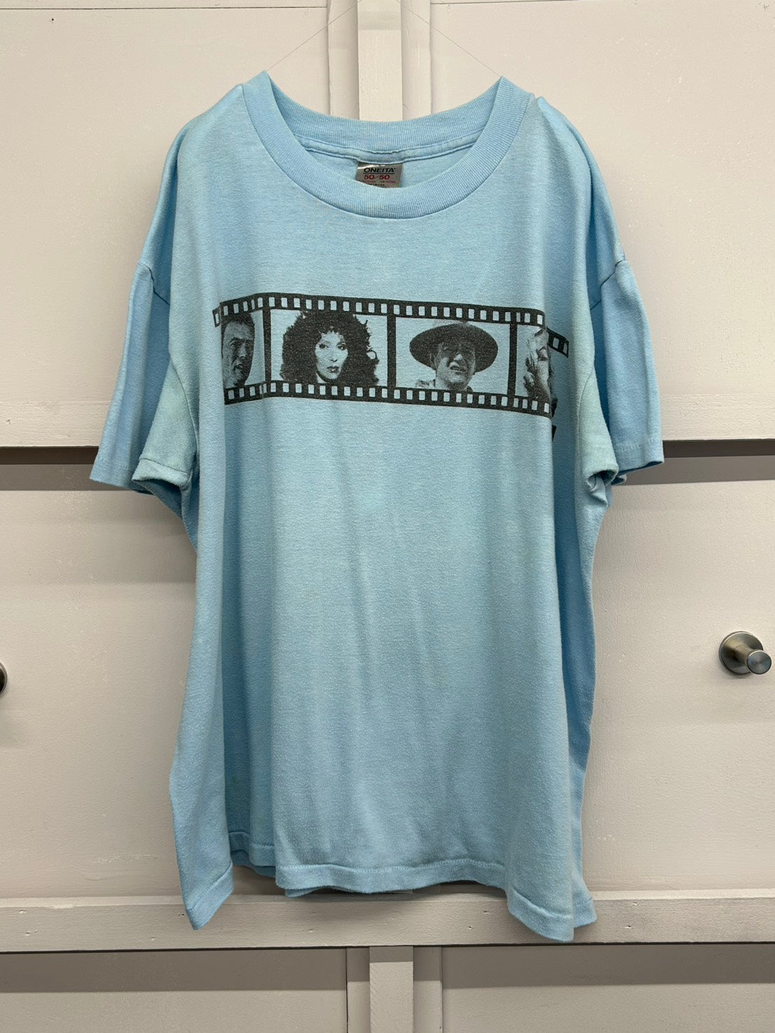 【USED】90s' WJZY（チャンネル46） Blue Film Tシャツ