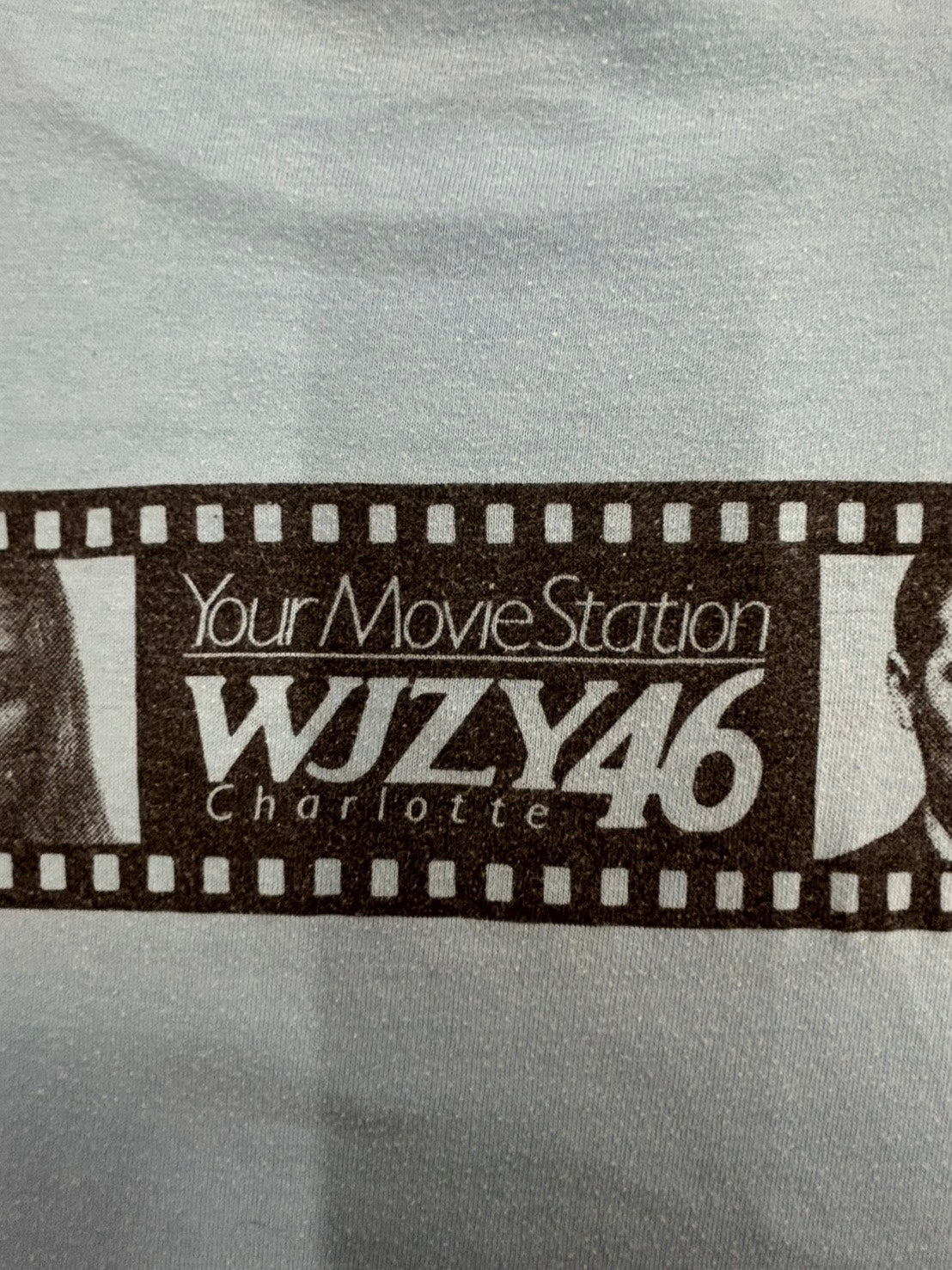 【USED】90s' WJZY（チャンネル46） Blue Film Tシャツ