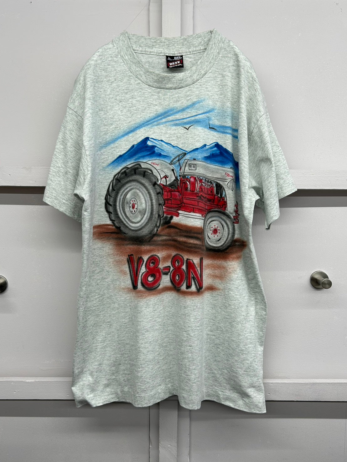 【USED】90s' 『Ford 8N』エアブラシアート Tシャツ