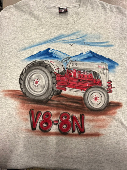 【USED】90s' 『Ford 8N』エアブラシアート Tシャツ