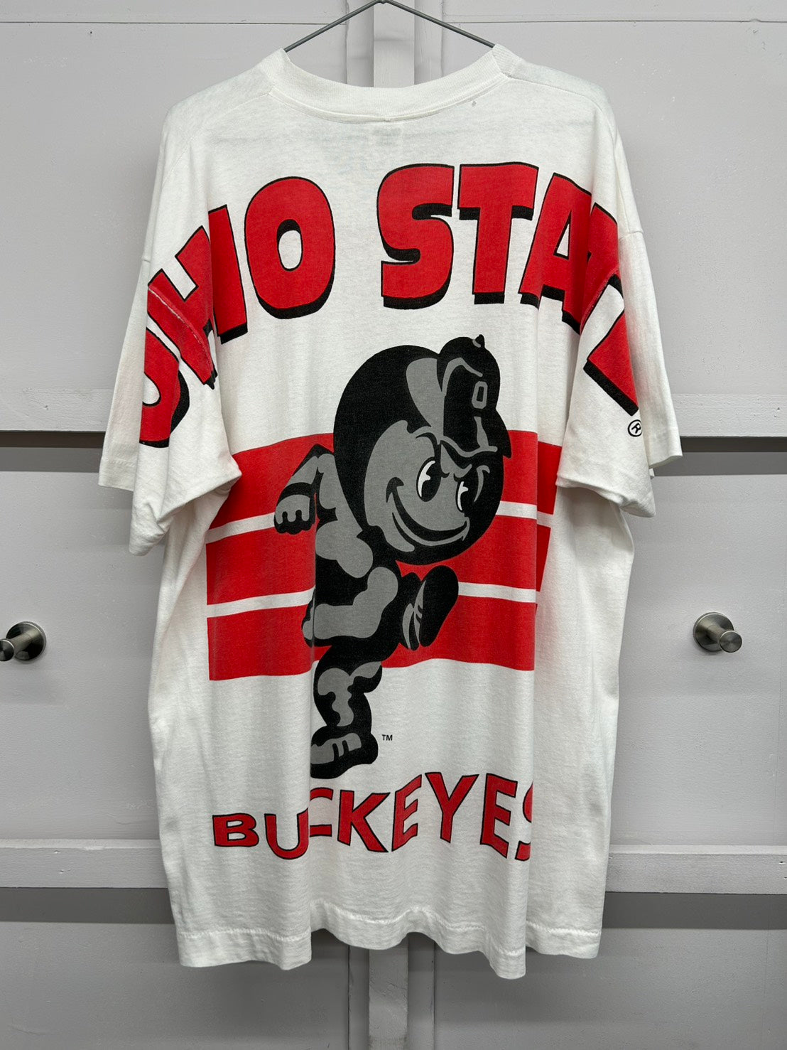【USED】90s' OHIO STATE BUCKEYES カレッジ Tシャツ
