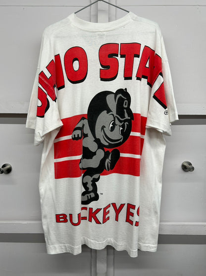 【USED】90s' OHIO STATE BUCKEYES カレッジ Tシャツ