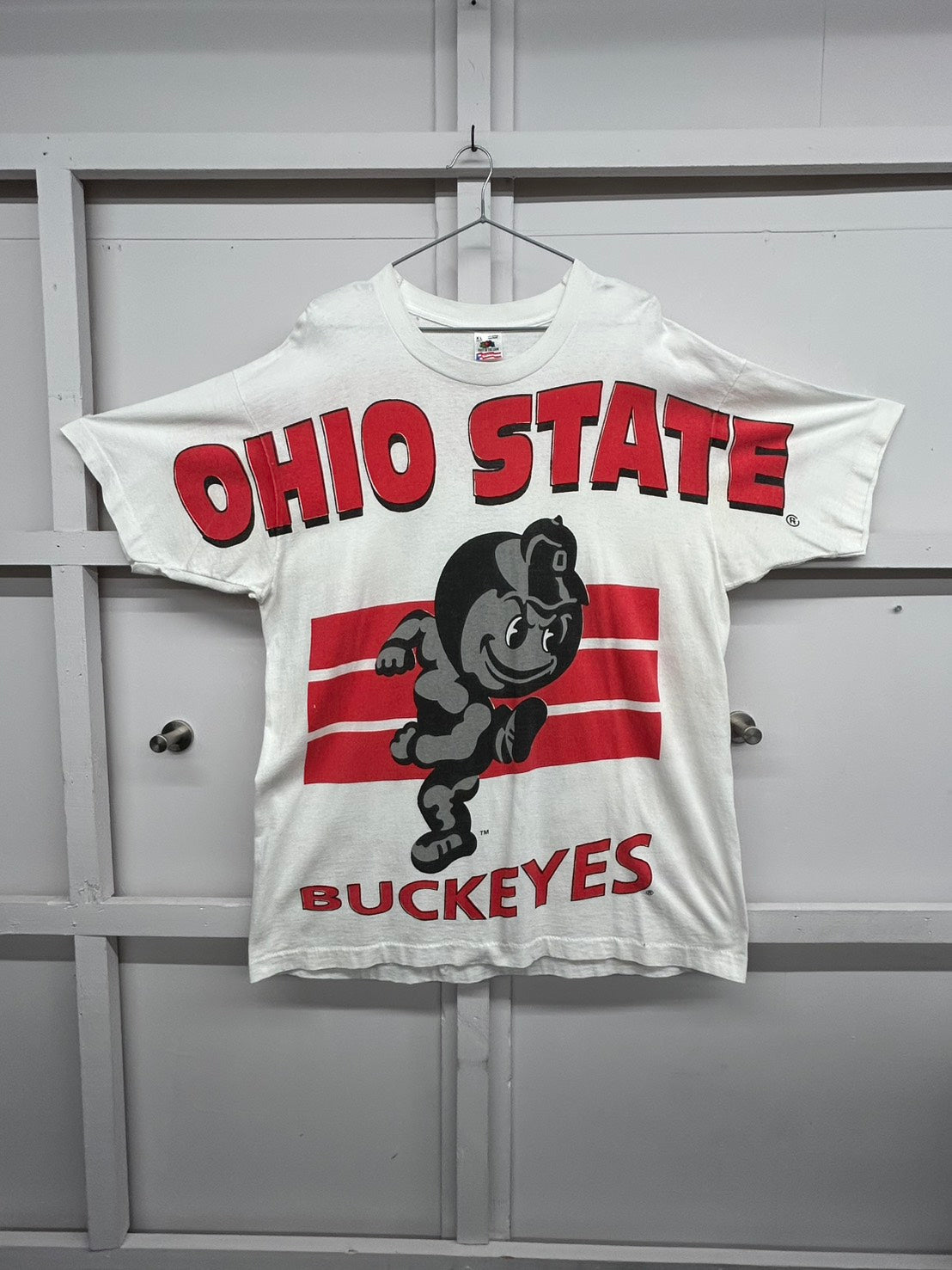 【USED】90s' OHIO STATE BUCKEYES カレッジ Tシャツ