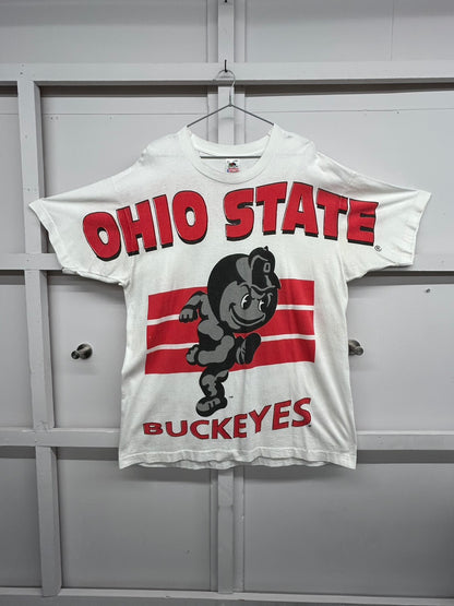 【USED】90s' OHIO STATE BUCKEYES カレッジ Tシャツ