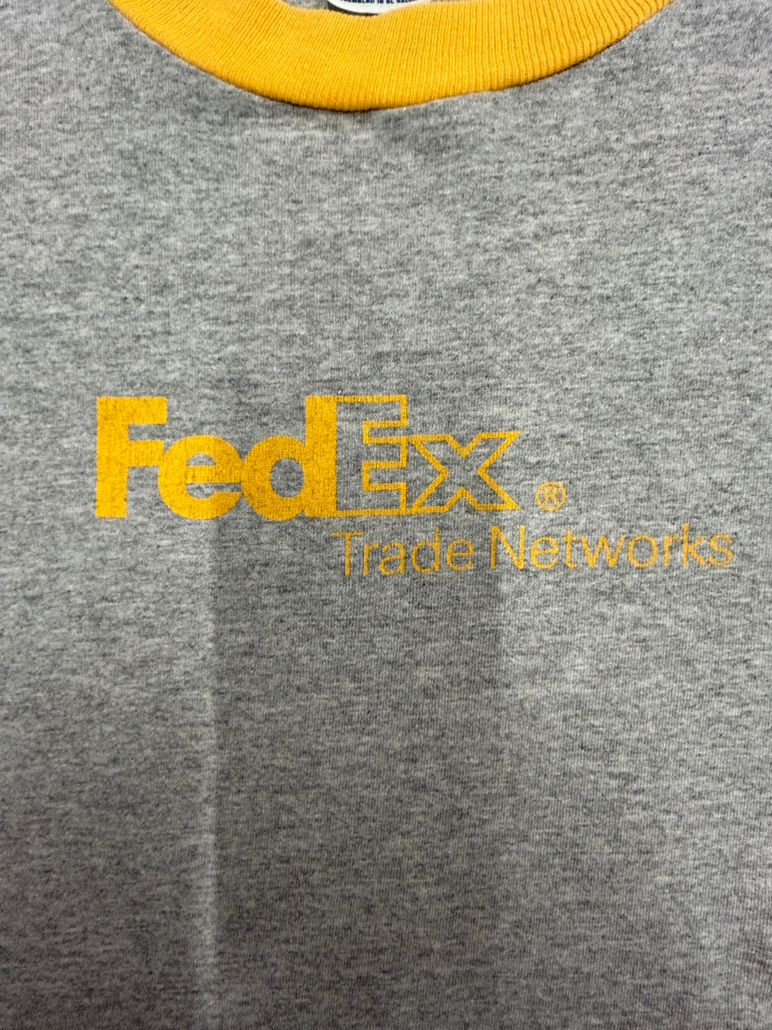【USED】90s' FedEx Trade Networks リンガー（トリム）　Tシャツ