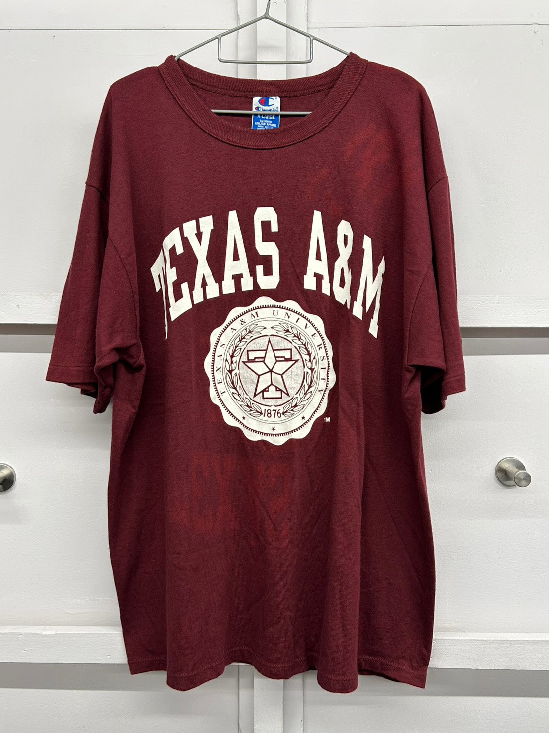 【USED】90s' Champion製 TEXAS A&M University カレッジ Tシャツ