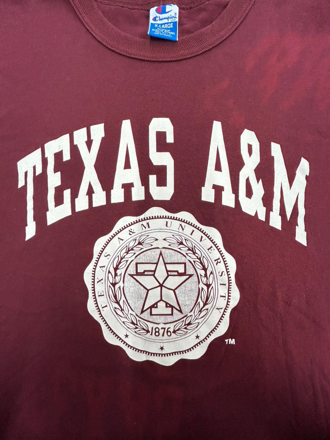 【USED】90s' Champion製 TEXAS A&M University カレッジ Tシャツ