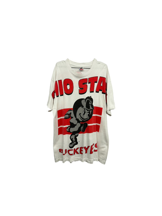 【USED】90s' OHIO STATE BUCKEYES カレッジ Tシャツ