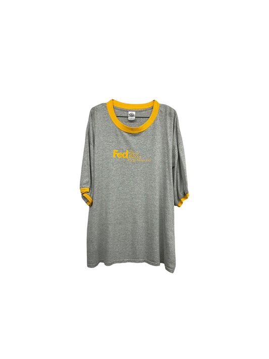 【USED】90s' FedEx Trade Networks リンガー（トリム）　Tシャツ